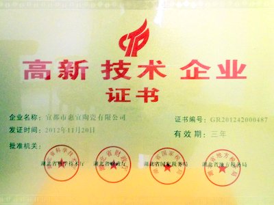 Certificate of high and new technology enterprise